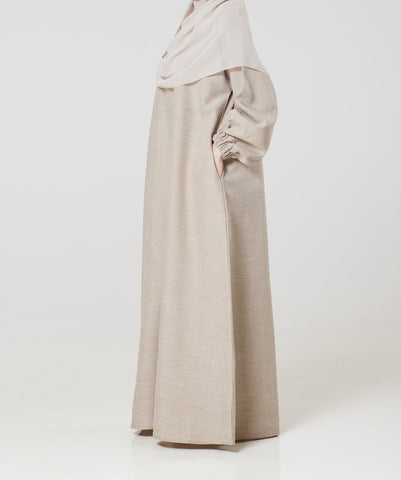 Beige Linen Abaya