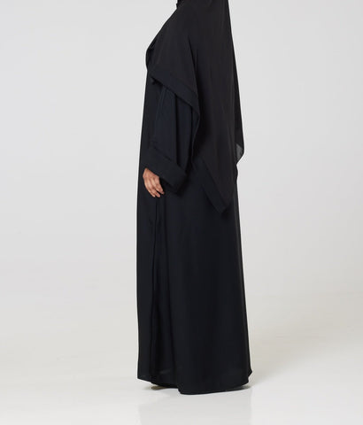 Black Nida Flared Sleeve Abaya