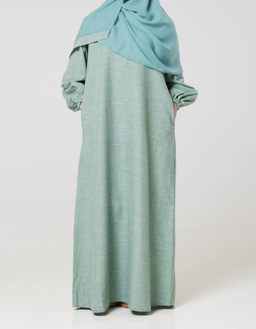 Pistache Linen Abaya