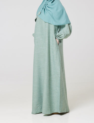 Pistache Linen Abaya