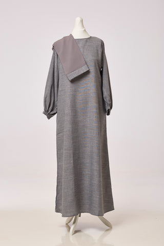 Linen Cuff Sleeve Abaya