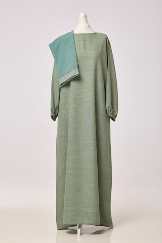 Linen Cuff Sleeve Abaya