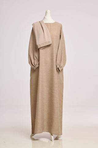 Linen Cuff Sleeve Abaya