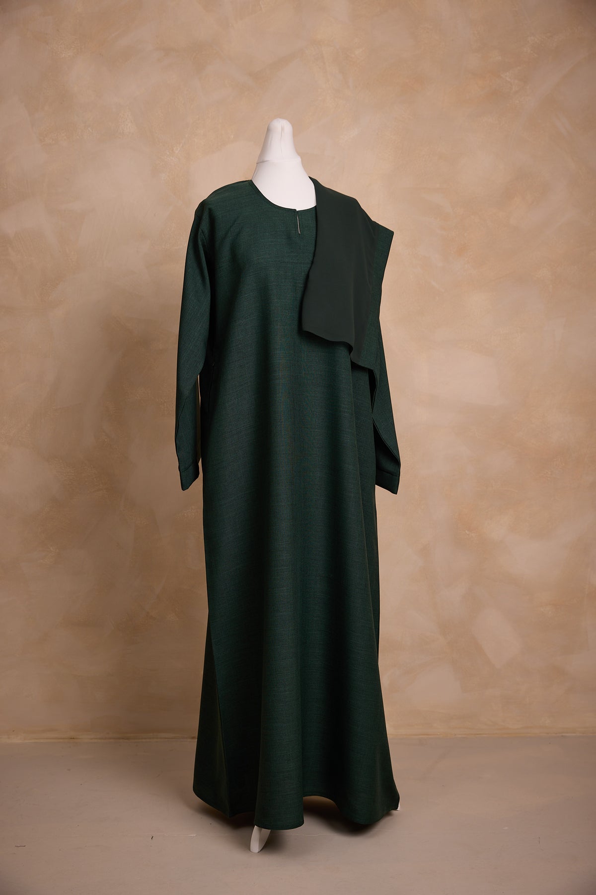 Emerald Linen Wide Sleeve Abaya
