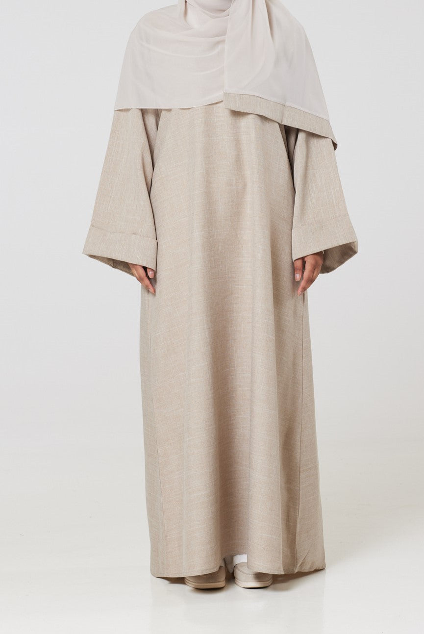 Linen Wide Sleeve Abaya