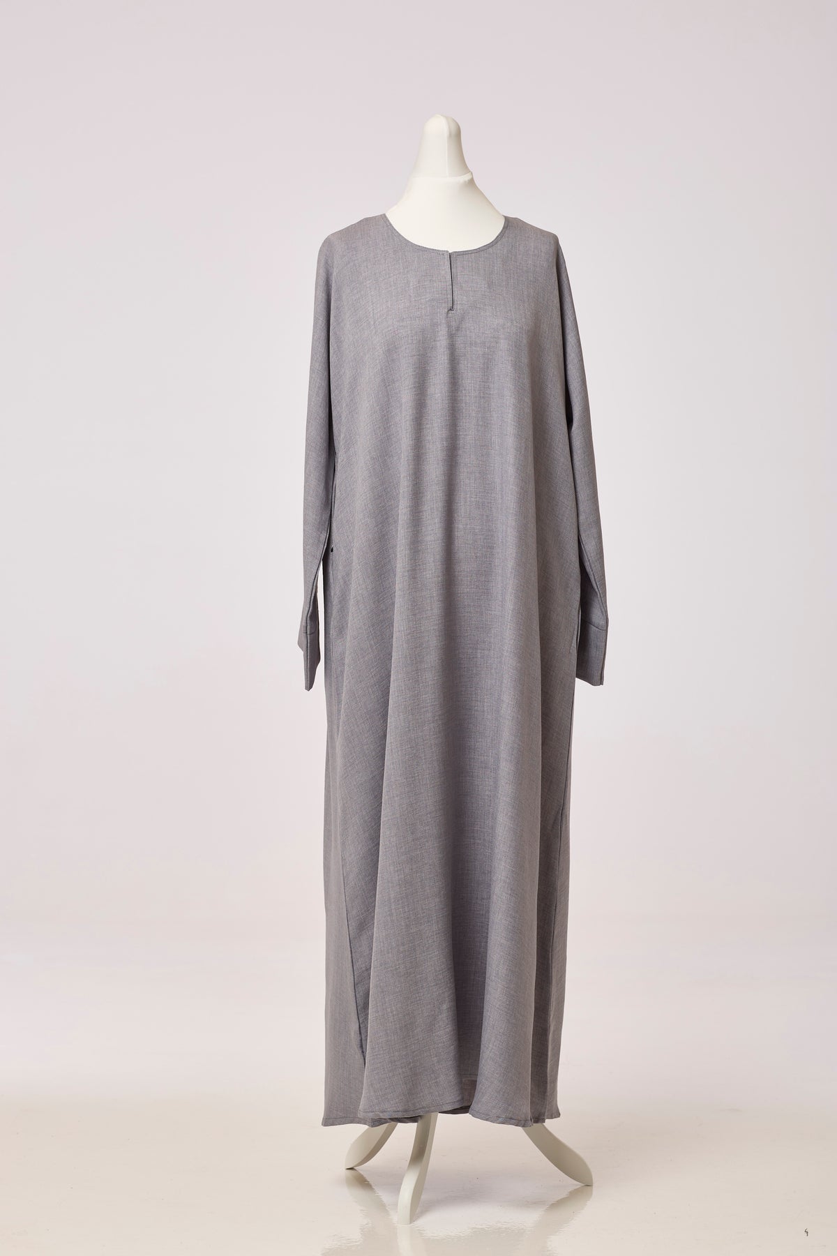 Grey Soft Linen Abaya
