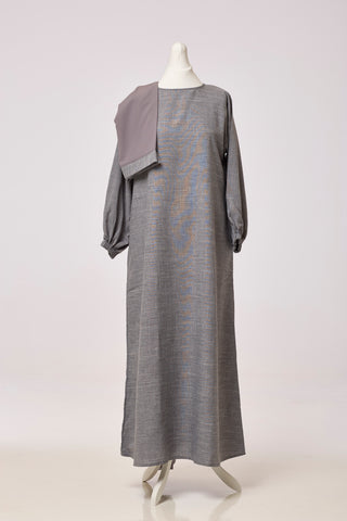 Grey Linen Abaya